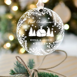 Décorations de Noël, Cadeau de Noël, Décorations de Noël pour la famille, Cadeau de mariage personnalisé, Noël personnalisé, Décorations avec logo 2024, Logo approprié