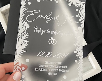 Frosted Acrylic Wedding Invitation: Elegant Bulk Invitations