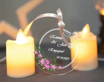 Personalized Wedding Ornament: Acrylic Custom Engagement Gift