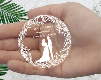 Personalized Acrylic Wedding Favor Ornament: Bulk Wedding Favors