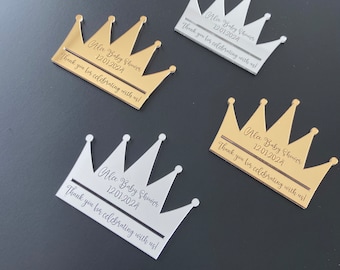 Custom Crown Magnet Favors: Baby Shower, Birthday, Wedding