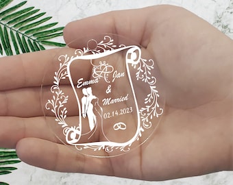 Personalized Wedding Ornament: Acrylic Anniversary Keepsake