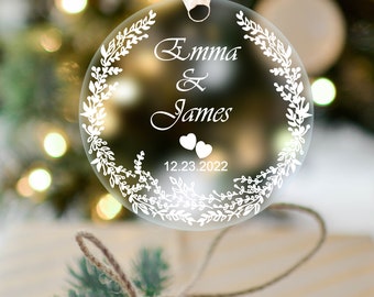 Personalized Wedding Ornament: Acrylic Plexiglass Favor, Custom Logo