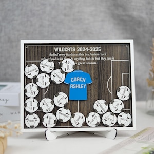Personalized Soccer Coach Each of Season Appreciation Plaque, Soccer Coach Name Display, Custom Engraved Sport Award Gift Idea for Coach