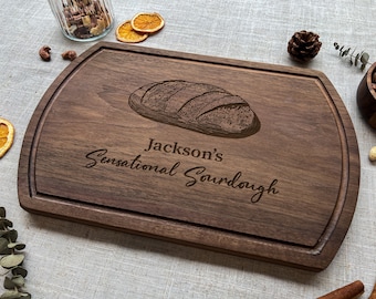 Personalized Sourdough Engraved Cutting Board, Fresh Bread Cheese Board, Bread Baker, Baking, Bridal Shower, Bread Board, Kitchen Decor