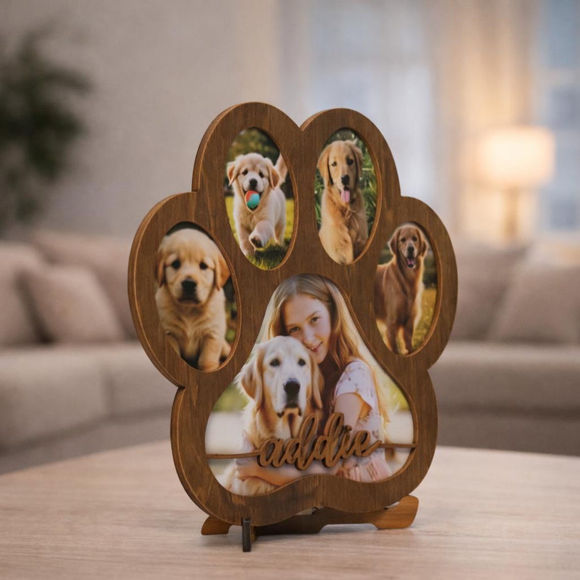 Personalized Pet Memorial Paw Print Photo Frame, Dog Loss Sympathy Gift ...