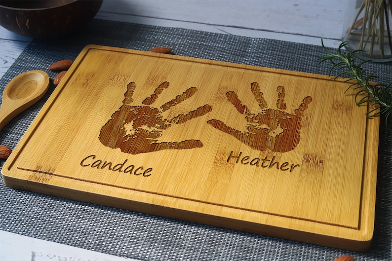 Engraved Kids Handprint Serving Board, Family Handprint Keepsake