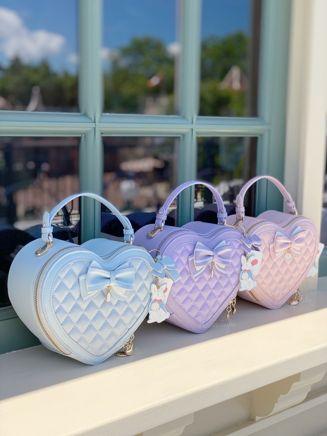 Pink Lolita Heart Crossbody Bag