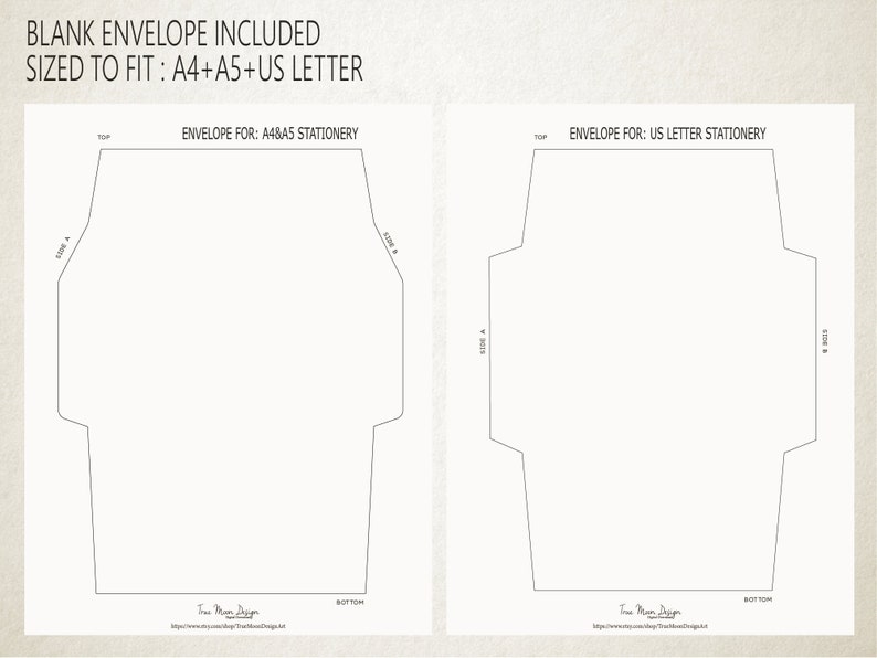 Printable Stationery Set With Envelopes Printable Letter Etsy