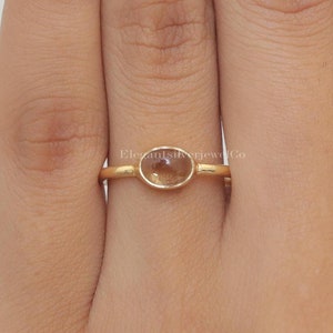 Citrin Ring / 18k vergoldeter Ring / Edelstein Ring / Handgemachter Ring / Boho Ring / Hippie Ring / Frauen Schmuck / Geburtstagsgeschenk für Sie