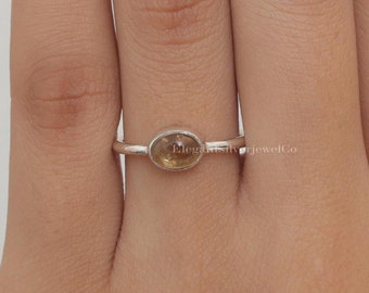 Citrine Ring / 925 Sterling Silver Ring / November Birthstone Ring / Handmade Ring / Women Silver Jewellery / Wedding Gift For Her