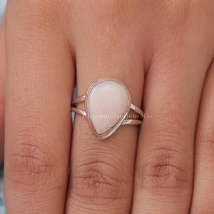 High Quality Pink Opal Ring / 925 Sterling Silver Ring / Gemstone Ring / Halloween Jewelry / Vintage Ring / Anniversary Gift
