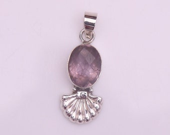 Amethyst Pendant / 925 Sterling Silver Pendant / February Birthstone Pendant / Gemstone Necklace / Amethyst Handmade Jewelry / Boho Pendant