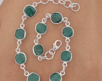 ヴィンテージ コロンビア産エメラルドブレスレット 925スターリング