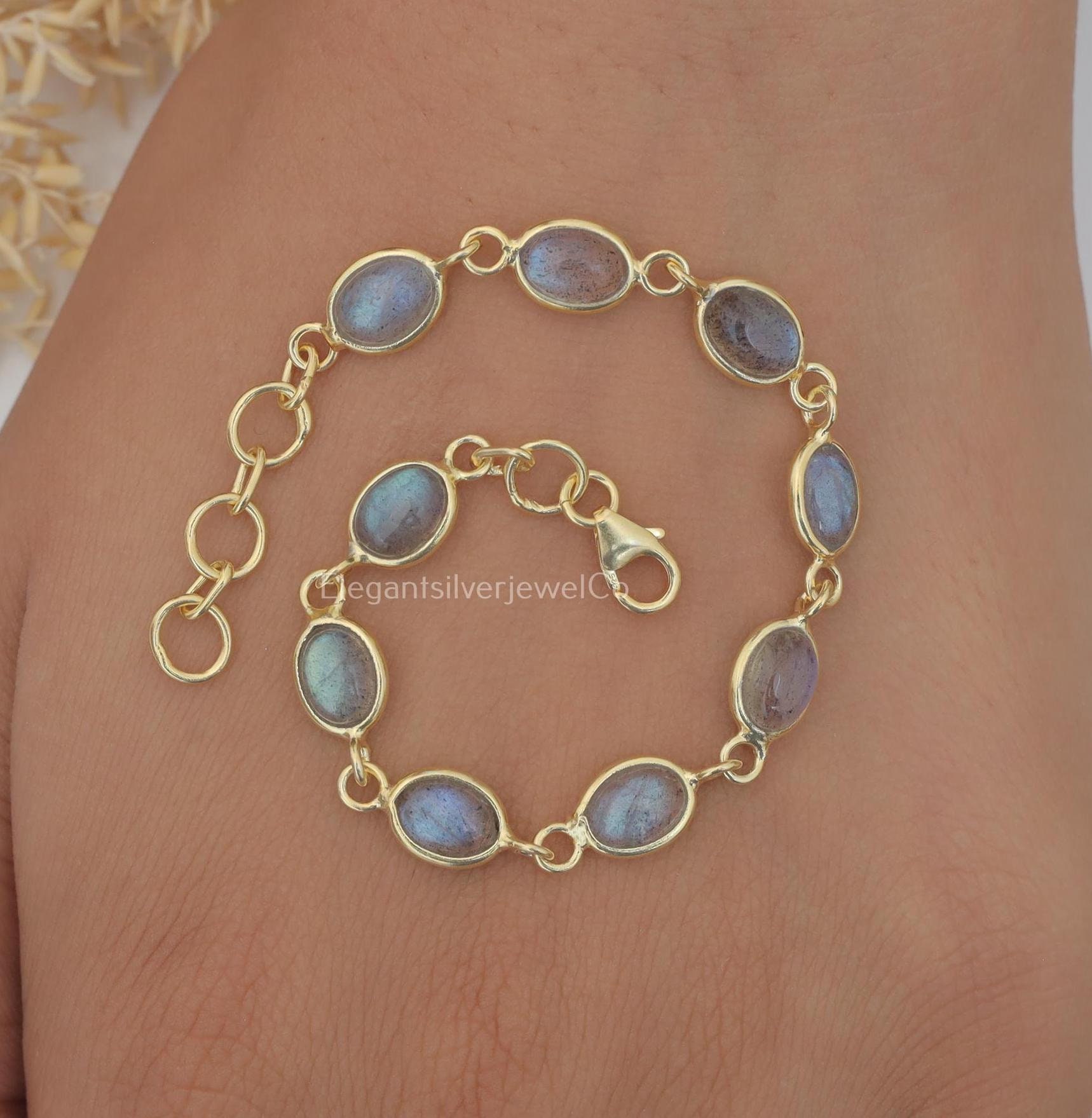 Natural labarodite bracelet - Etsy 日本