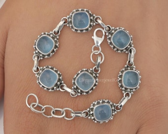 Bracciale con pietra portafortuna in argento sterling, oro, gioielli personalizzati per la mamma - Italia