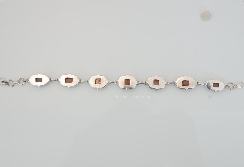 Sunstone Bracelet / 925 Sterling Silver Bracelet / Handmade Gemstone Bracelet / Boho Silver Jewellery / Statement Bracelet image 7