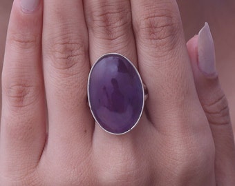 Amethyst Ring / 925 Sterling Silver Ring  / February Birthstone Ring / Crystal Ring / Handmade Jewelry / Personalized Gift For Her