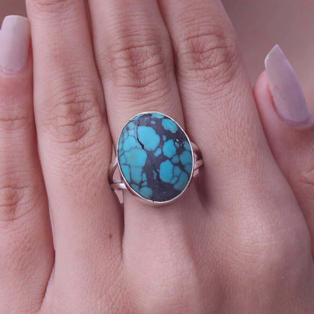 Tibetan Turquoise Ring / 925 Sterling Silver Ring / December Birthstone ...