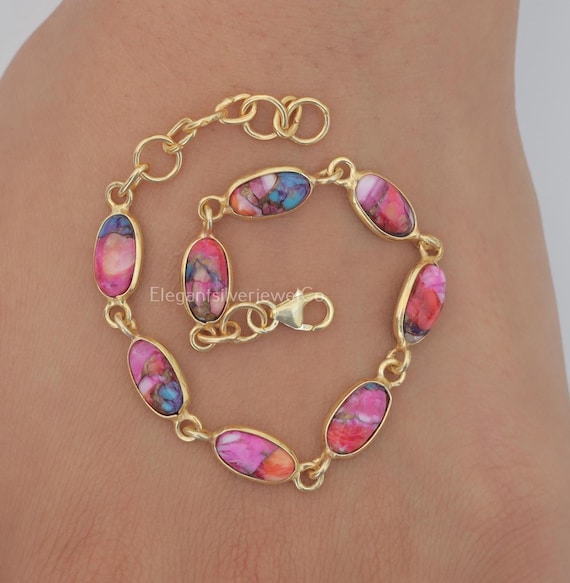 Magnifique Bracelet En Or 18 Carats Serties De Turquoises - Poids 24,87 Grammes - Occasion