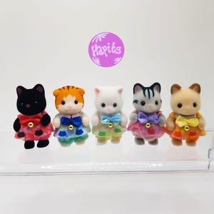 Sylvanian Families Kitten Cuties with Original Clothes Sold Individually Complete Set of 5 to Choose From Calico Critters Collectors Items