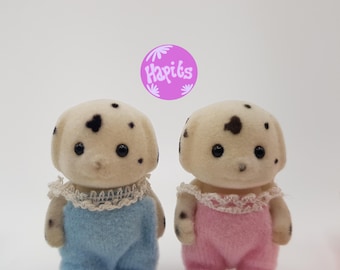 Sylvanian Families Kennelworth Dalmatian Babies Pongo & Perdita Standing Babies Vintage Calico Critters Collectors Items