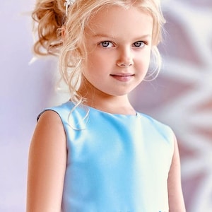 Princess Tulle Dress Blue Flower Girl Dress, Toddler Party and Formal Special Occasion Dress, Wedding & Birthday Dress