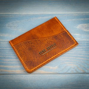 Porta carte minimalista regalo per uomo e donna / Prodotti di lusso in pelle italiana fatti a mano / Portafoglio sottile in pelle fatto a mano / Tabago - Wax NO