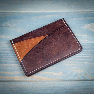 Portafoglio in pelle minimalista / Porta carte in pelle italiana fatto a mano / Custodia sottile n. 1 / Regalo perfetto per uomini e donne