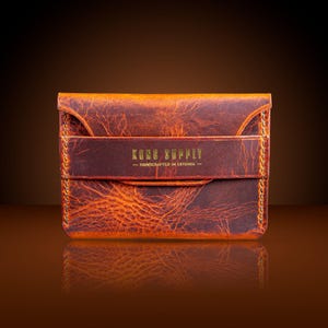 Porta carte di credito in pelle italiana fatto a mano / Regalo di lusso minimalista per uomini e donne / Portafoglio sottile in pelle italiana fatto a mano / Ruhu - Wax OB