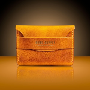 Porta carte di credito in pelle italiana fatto a mano / Regalo di lusso minimalista per uomini e donne / Portafoglio sottile in pelle italiana fatto a mano / Ruhu - Wax NO