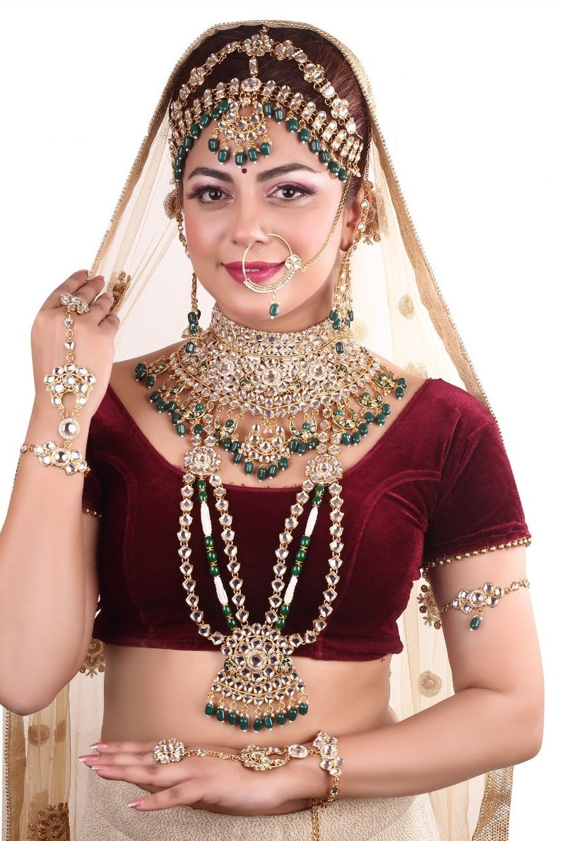 Indain Uncut Type Handmade Jewellery Set for Women Gold Etsy