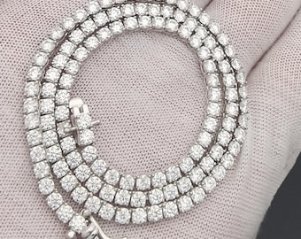 Custom 2-6MM Moissanite Tennis Bracelet/Necklace:D/VVS,925 Sterling Silver,Rhodium/Rose Gold Plated