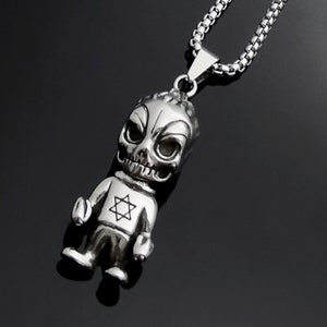 3D Solid Little Demon Pendant/Imp Hexagram Necklace/316L Stainless Steel/Męska Damska Fajna Ładna Gotycka Punkowa Biżuteria Amulet/Darmowy Łańcuszek/Pudełko Prezentowe
