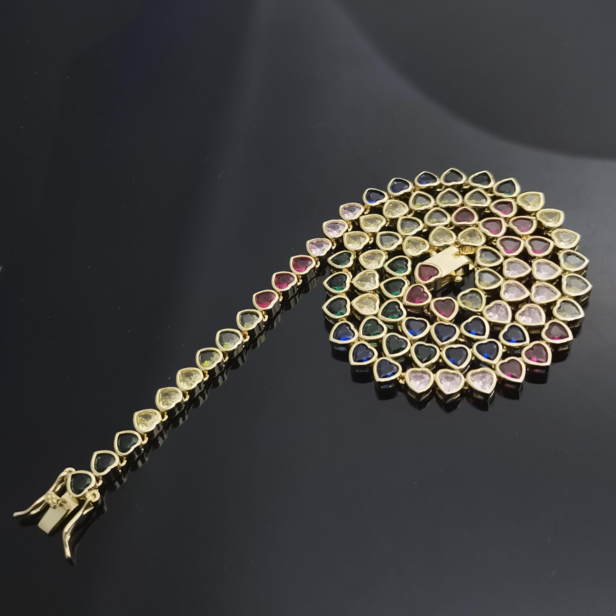 Collana Arcobaleno Rainbow In Argento Rosa E Zirconi Cuori Milano - Foto 9