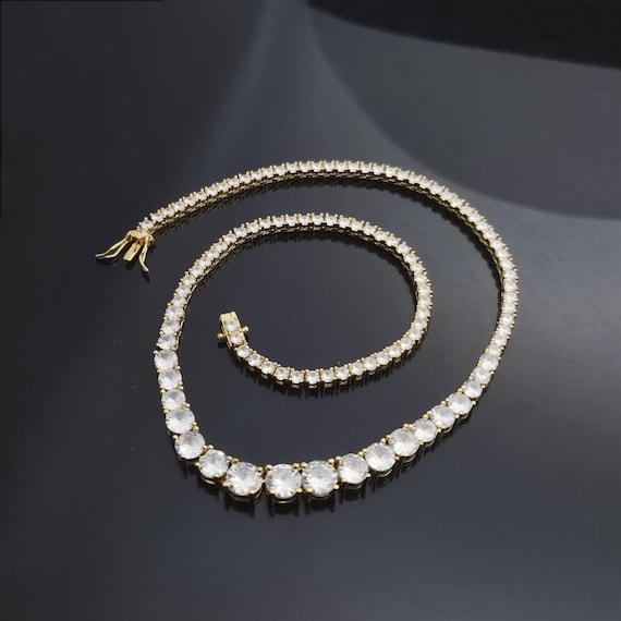 6mm Buttercup Tennis Chain On Neck Tennis Chain Gold Mens Gold