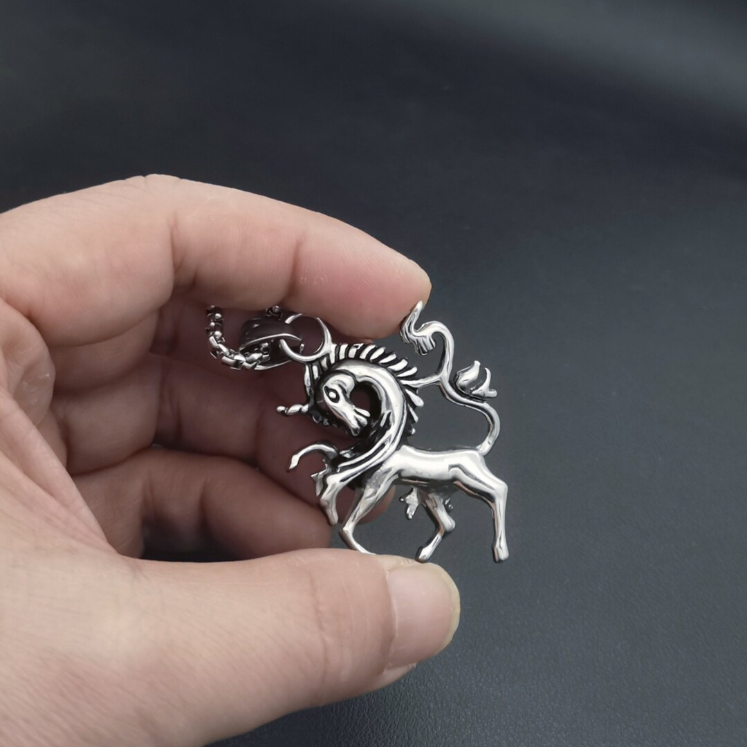 Anglo-Saxon Griffin Pendant Necklace - 316L Stainless Steel Mythological Talisman For Men & Women, Adjustable Chain - View #5