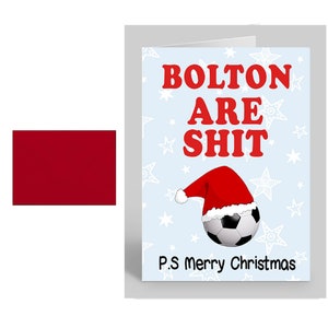 Bolton Weihnachtskarte - Lustige Fußball Premium Qualität Weihnachtskarte