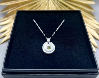 Peridot Pendant, Silver Necklace, Handmade Jewellery, Birthstone Necklace, Bridesmaids Gift, Gift for Her, Best Friend Gift, Unique Gift