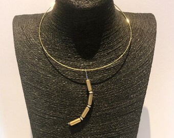 Choker Necklace, Silver Necklace, Gold Bead Necklace, Handcrafted Necklace, Silver Jewellery, Stainless Steel Necklace, Gift for Her, Unique