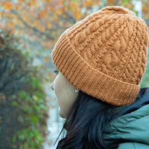 Cable Knit Hat Pattern: Nordic Merino Wool Beanie (PDF Pattern)