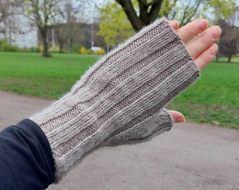 Easy Ribbed Fingerless Gloves Knitting Pattern (PDF Download)
