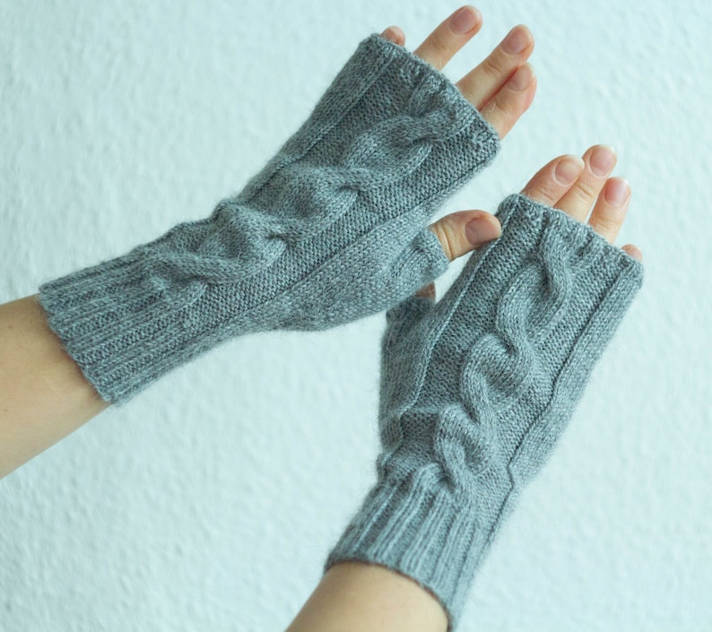 Fingerless Gloves Knitting Pattern Fingerless Mittens Knit Etsy