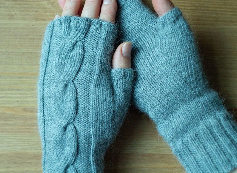 Fingerless Gloves Knitting Pattern Fingerless Mittens Knit Etsy