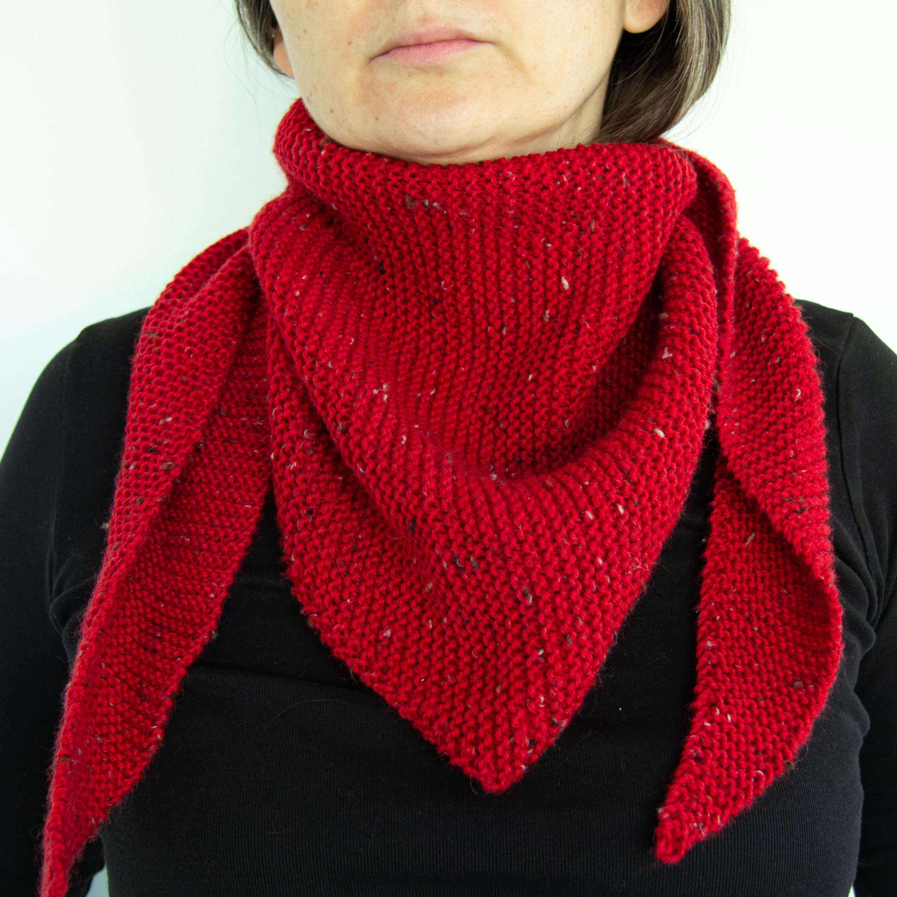 Easy Knit Shawl Pattern PDF, Beginner Knitting Pattern, Triangle Scarf ...