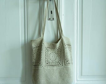 Patrón de bolso de ganchillo cuadrado de la abuela en PDF, patrón de bolso tote bohemio, bolso de ganchillo fácil, bolso tote de ganchillo de verano, apto para principiantes.