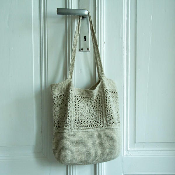 Granny Square Crochet Bag Pattern, Boho Tote, Summer Purse (PDF Download)