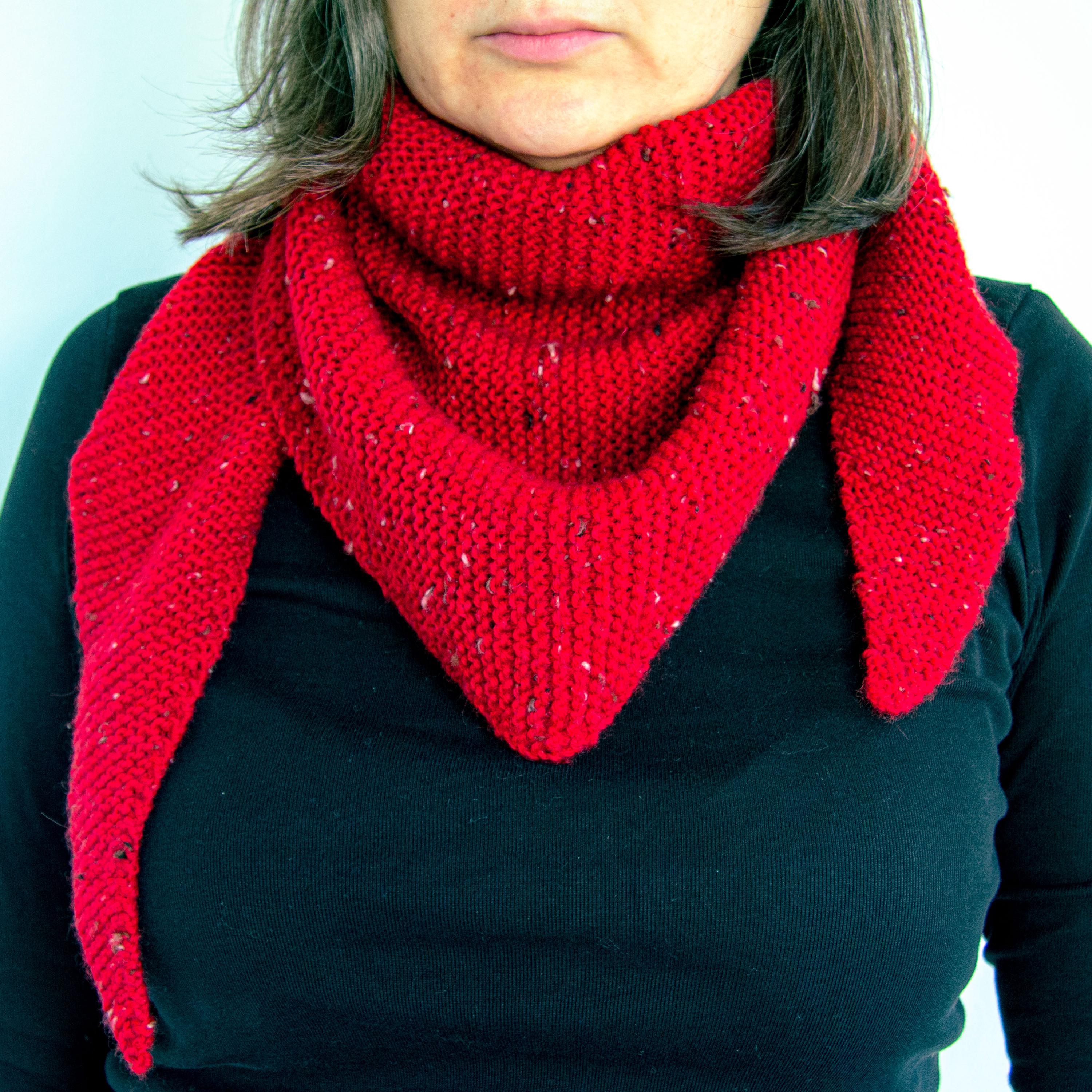 Easy Knit Shawl Pattern PDF, Beginner Knitting Pattern, Triangle Scarf ...