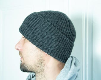 Knit Ribbed Hat Pattern: Merino Wool Beanie (PDF Pattern)