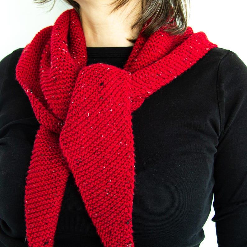 Easy Knit Shawl Pattern PDF, Beginner Knitting Pattern, Triangle Scarf ...